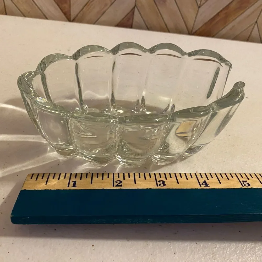 Vintage Princess House #438 Spoon/Fork Utensil Glass Dish Pair [Item 620]